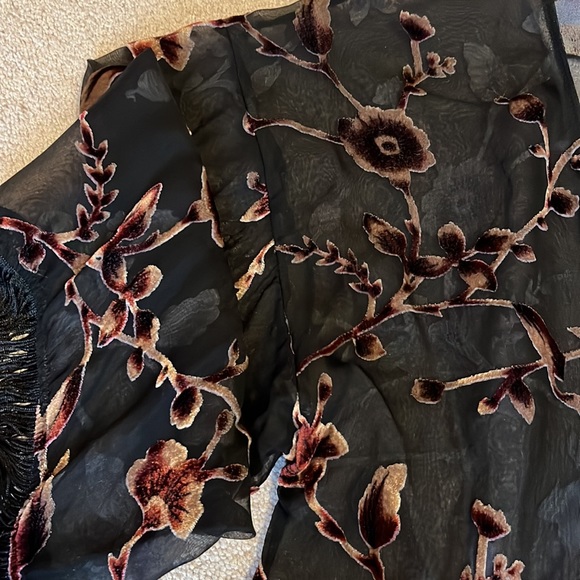 Sheer Jacket-with velvet floral print - Picture 4 of 8